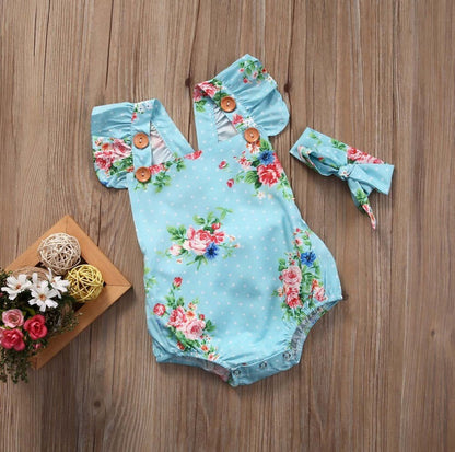 Baby Floral Adorable Bodysuit Babies Girls Flowerl