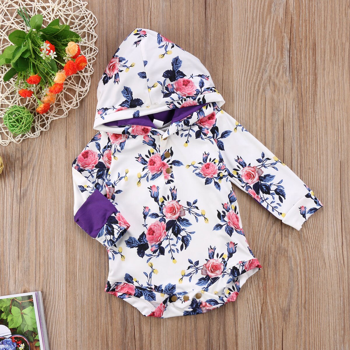 Baby Floral Clothes Babies Girl Flower Hooded