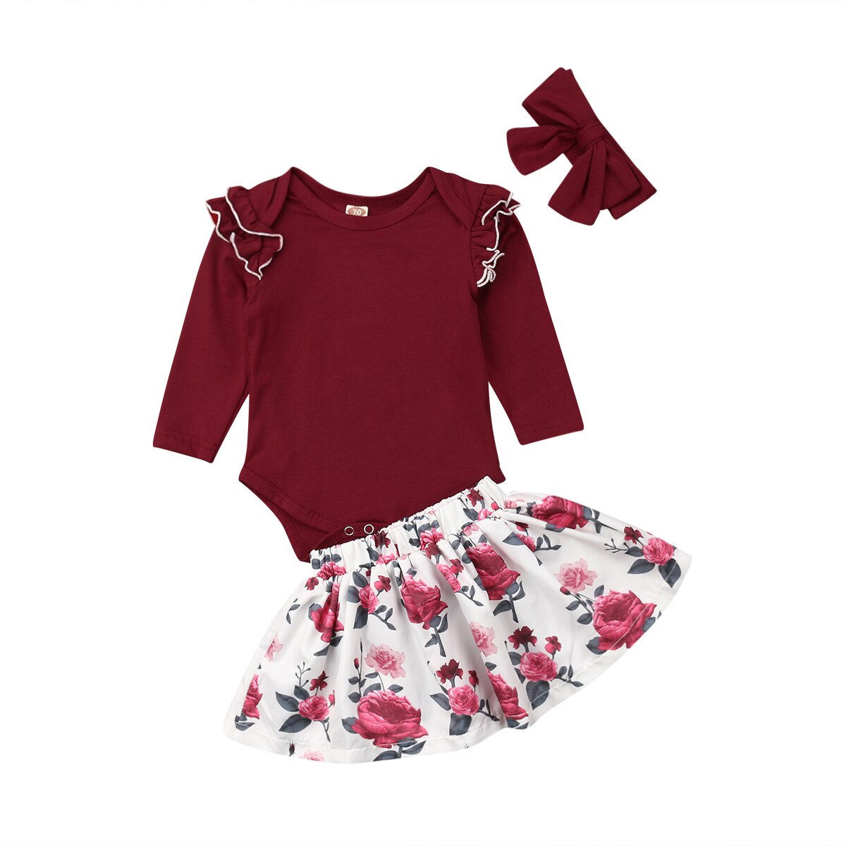 Baby Girls 3PCS Skirt Clothes Sets Newborn Babies