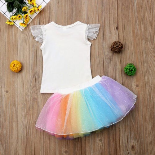Baby Rainbow Stripes Skirts Clothes Sets Babies