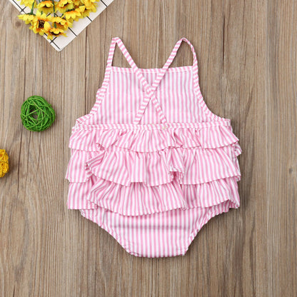 Baby Summer Ruffle Layered Bodysuit Newborn Babies
