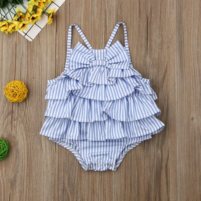 Baby Summer Ruffle Layered Bodysuit Newborn Babies