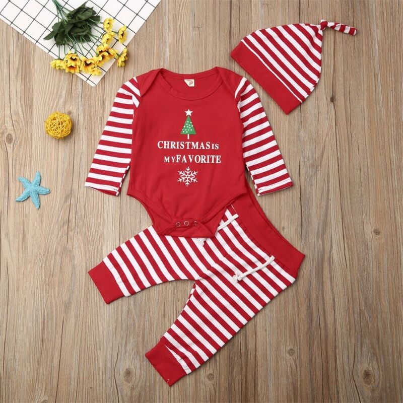 Baby Xmas Clothes Set  3Pcs Newborn Babies Kdis