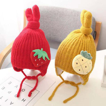 Beanies Baby Hat Girls Boys Fruit Print Knotted