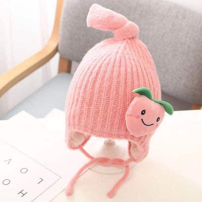 Beanies Baby Hat Girls Boys Fruit Print Knotted