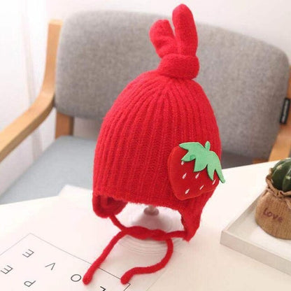 Beanies Baby Hat Girls Boys Fruit Print Knotted