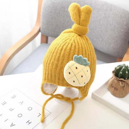 Beanies Baby Hat Girls Boys Fruit Print Knotted