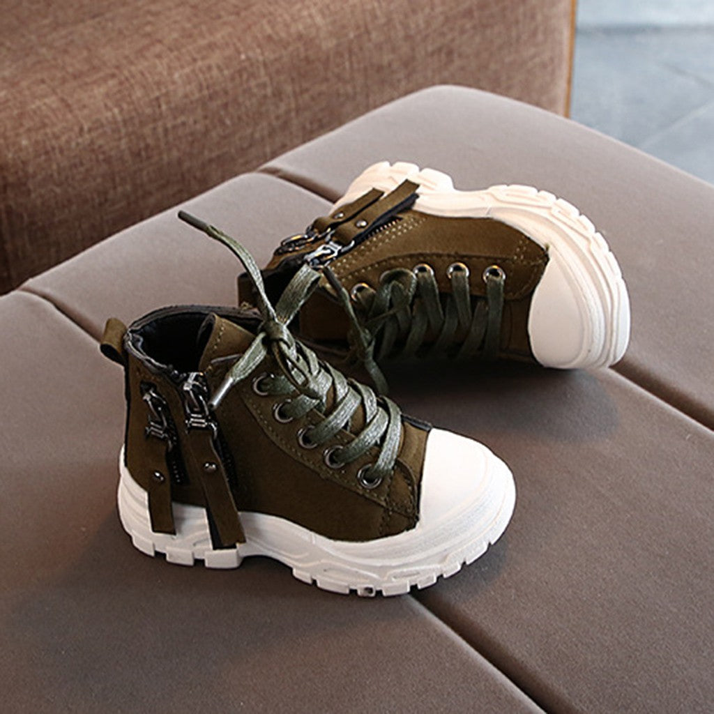 Children Kids Baby Girls Boys Patchwork Zip Short