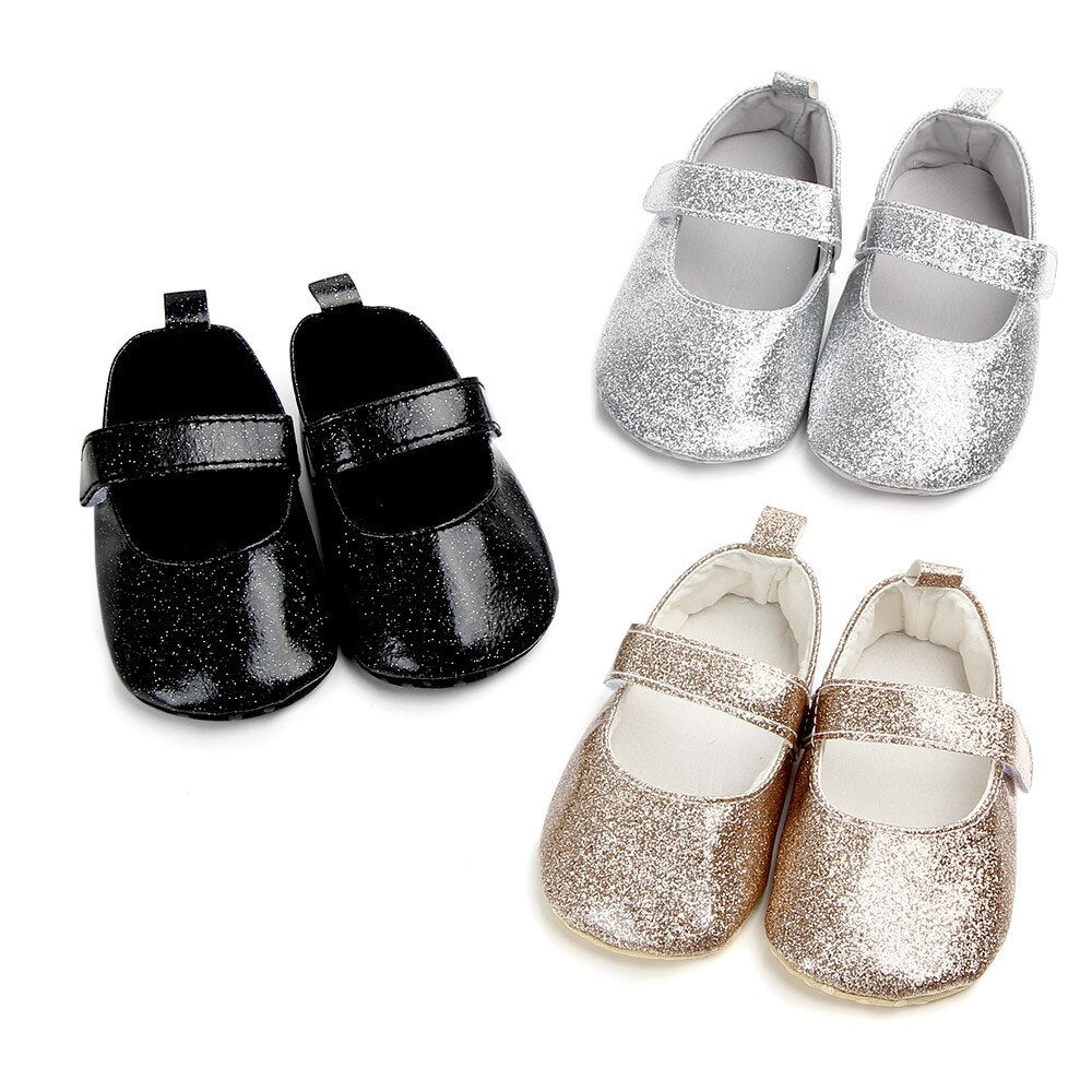 Cute Leather Baby Girl Boy Bling Casual First