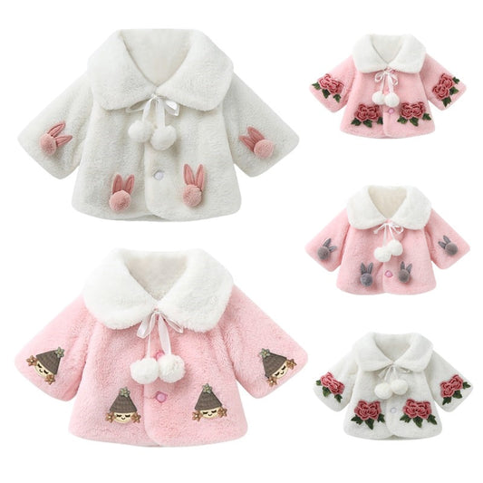 Girl Winter Coat Baby's Warm Velvet Thickening