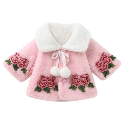Girl Winter Coat Baby's Warm Velvet Thickening