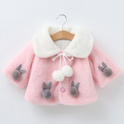 Girl Winter Coat Baby's Warm Velvet Thickening