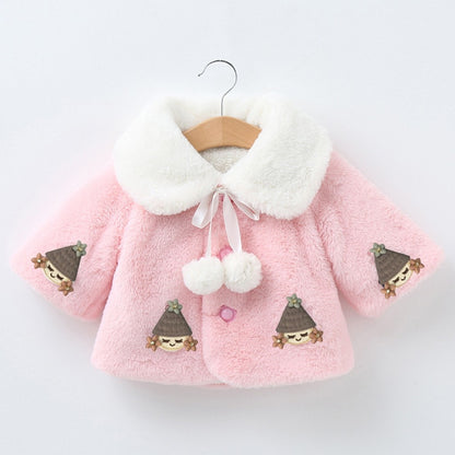 Girl Winter Coat Baby's Warm Velvet Thickening