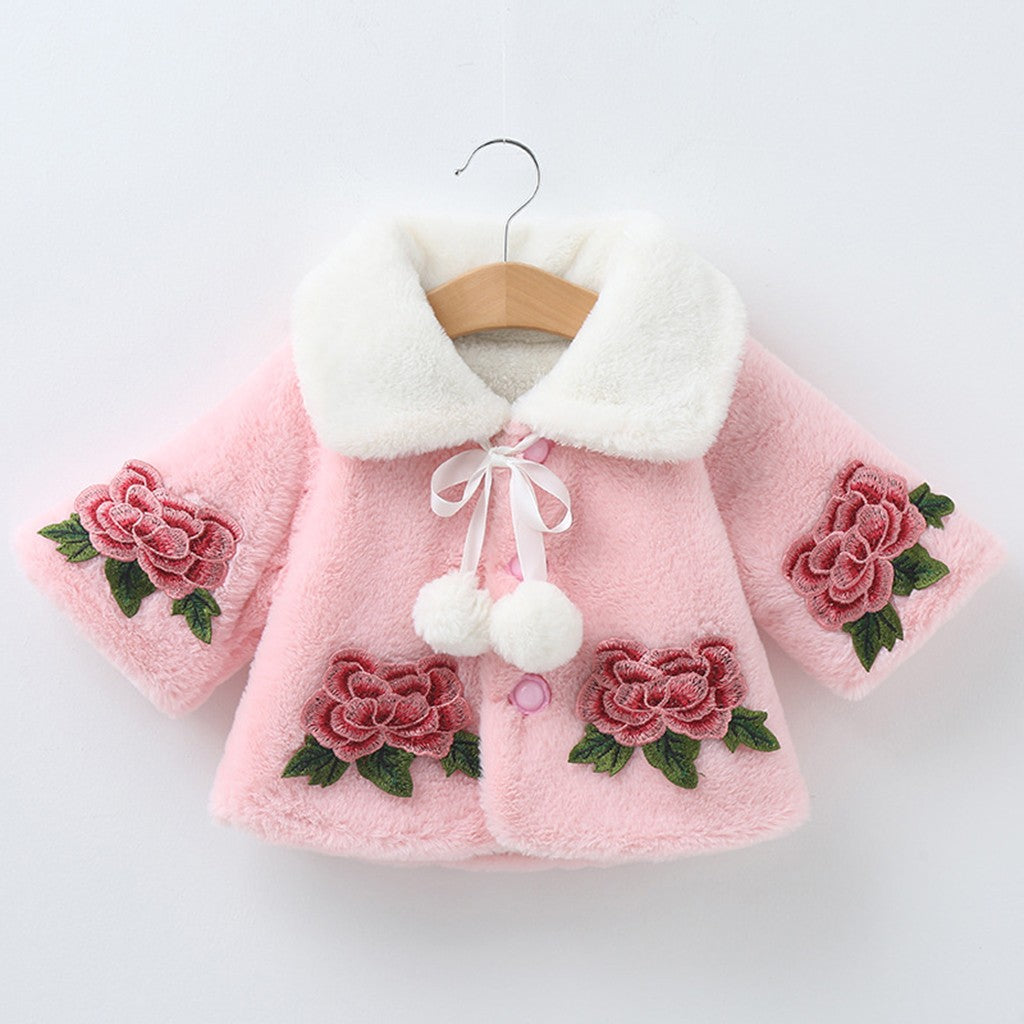 Girl Winter Coat Baby's Warm Velvet Thickening
