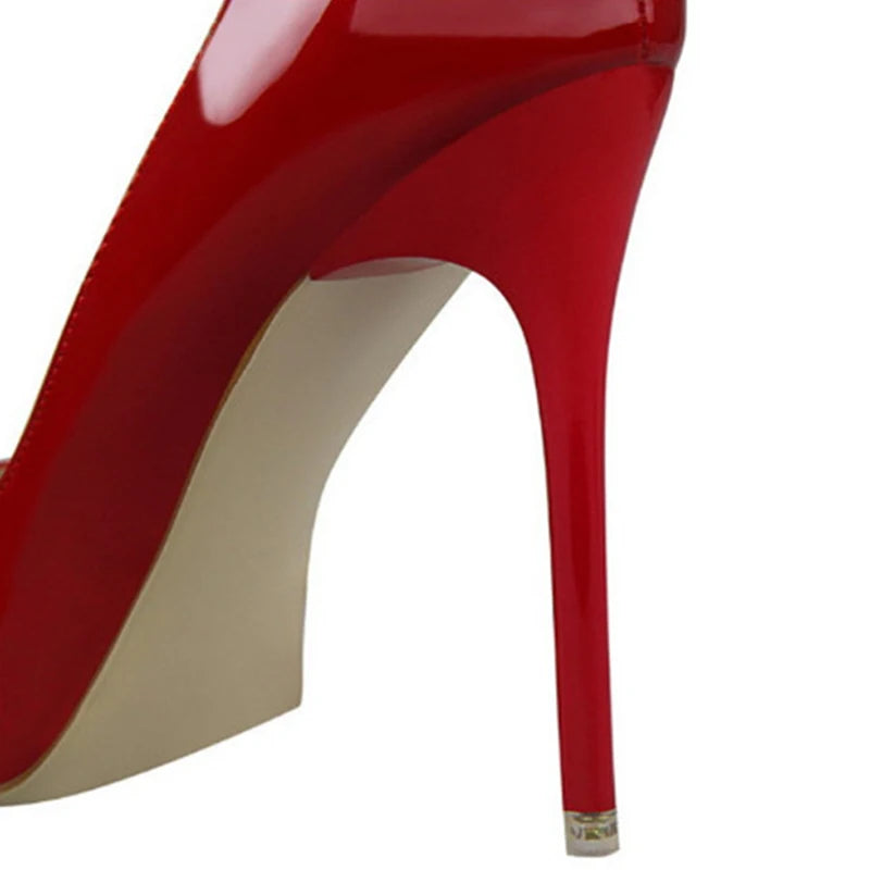 BIGTREE Shoes New Patent Leather Woman Pumps Pointed Stiletto Fashion