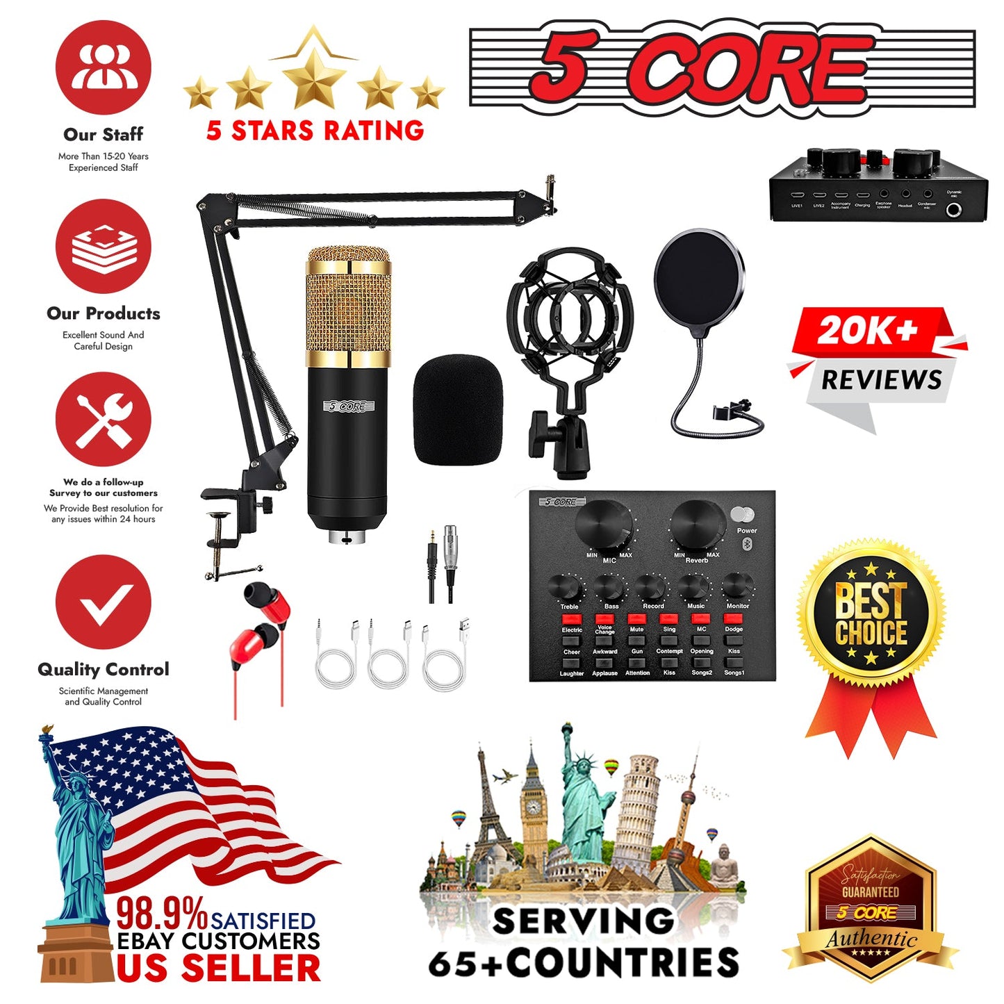 xyz5Core Recording Microphone Podcast Bundle Professional Condenser