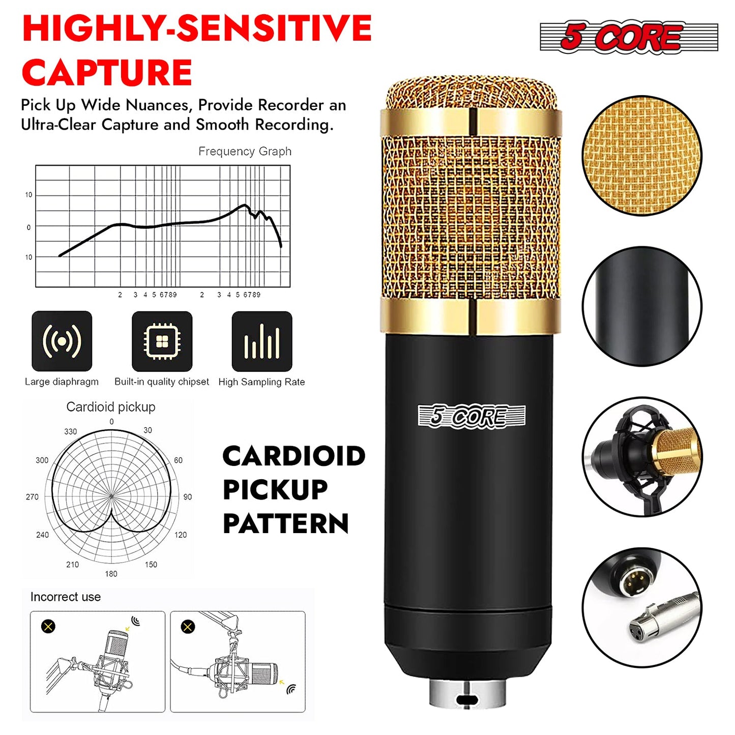 xyz5Core Recording Microphone Podcast Bundle Professional Condenser