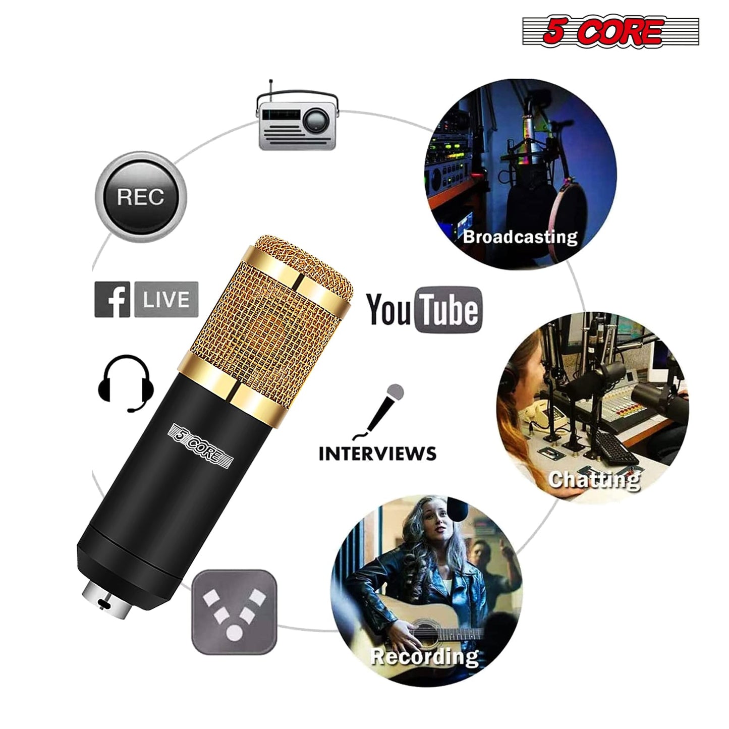 xyz5Core Recording Microphone Podcast Bundle Professional Condenser