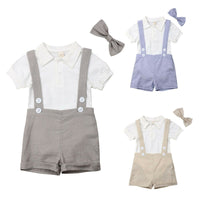 Infant Baby Boy Party Gentleman Clothes 3PCS Bow