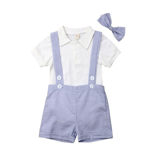 Infant Baby Boy Party Gentleman Clothes 3PCS Bow