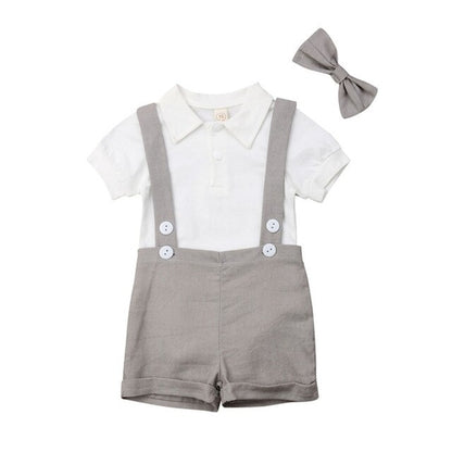 Infant Baby Boy Party Gentleman Clothes 3PCS Bow