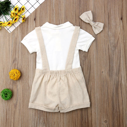 Infant Baby Boy Party Gentleman Clothes 3PCS Bow