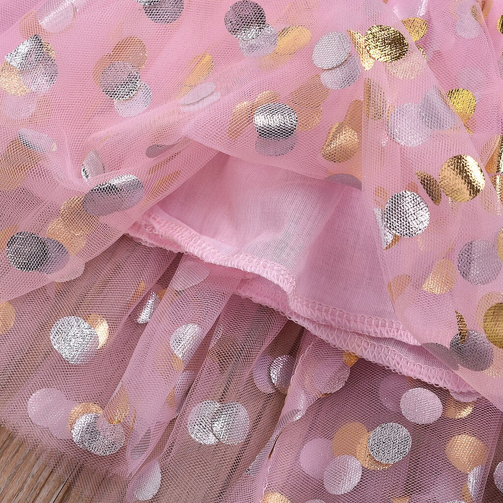 Kids Baby Girl Letter Romper Tulle Bow Sequin