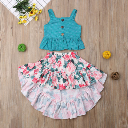 Little Girls Summer Floral Clothes Sets Babies