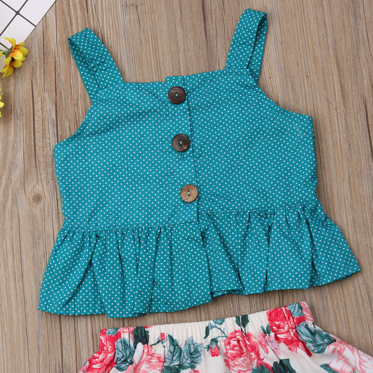 Little Girls Summer Floral Clothes Sets Babies