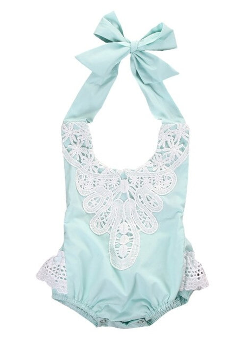 Multi colored Babies Halter Floral Bodysuits