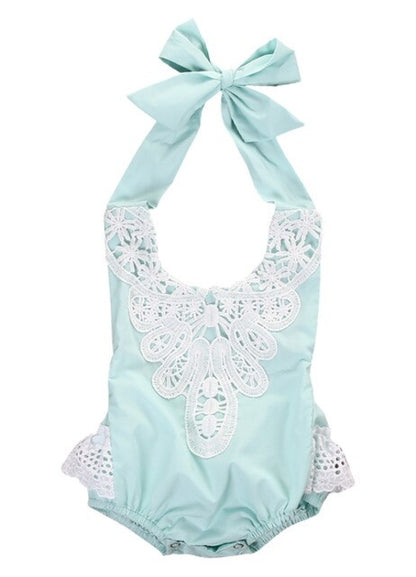 Multi colored Babies Halter Floral Bodysuits