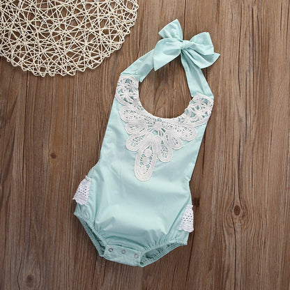 Multi colored Babies Halter Floral Bodysuits