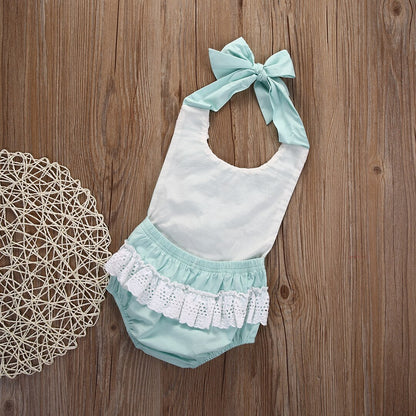 Multi colored Babies Halter Floral Bodysuits