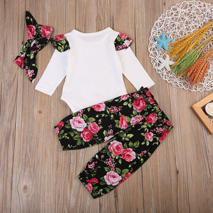 New Babies Girl 3 pcs Clothing Set Cute Newborn