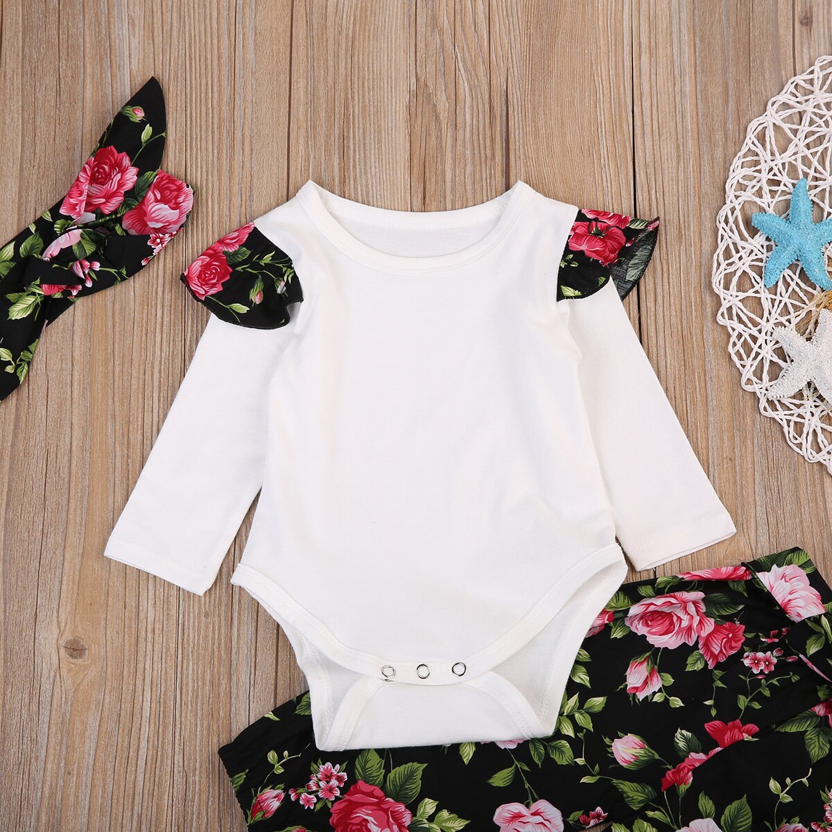 New Babies Girl 3 pcs Clothing Set Cute Newborn
