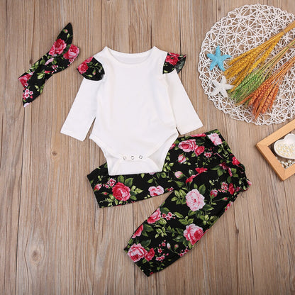 New Babies Girl 3 pcs Clothing Set Cute Newborn