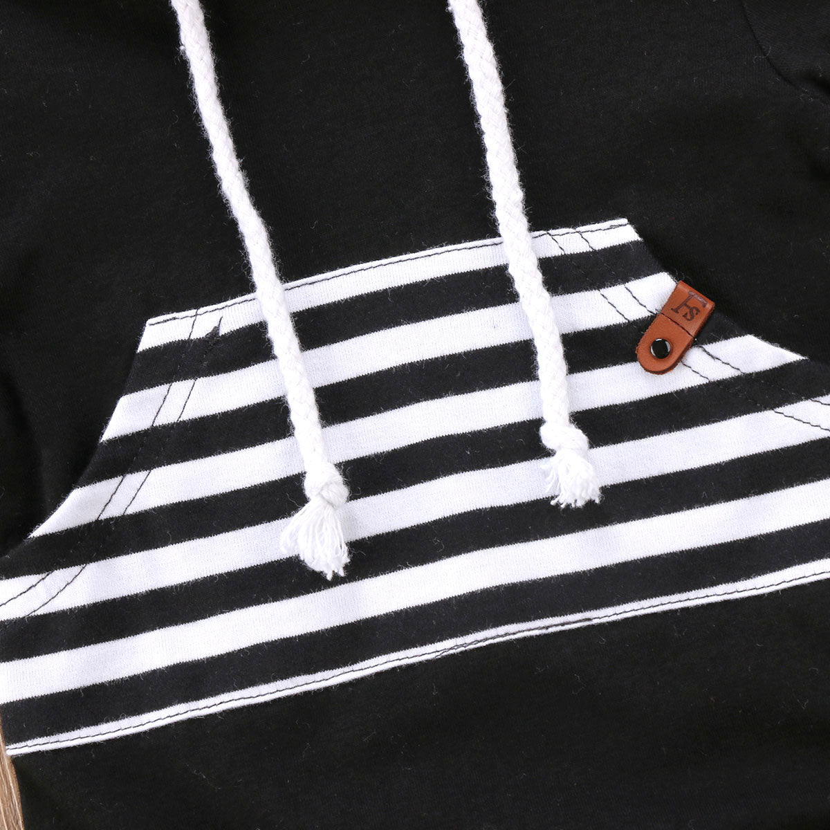 Newborn Baby Hooded Bodysuit Babies Stripes