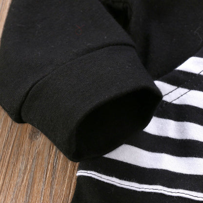 Newborn Baby Hooded Bodysuit Babies Stripes