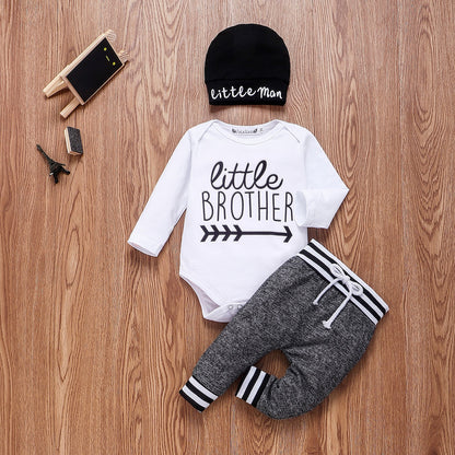 Newborn Infant Baby Boy Clothes Sets 3pcs Little