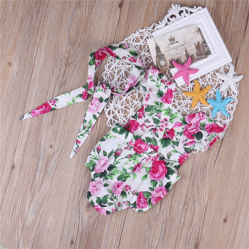 Newborn Infant Baby Girl Floral Bodysuit Babies