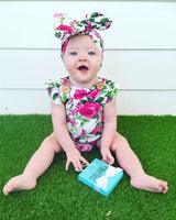 Newborn Infant Baby Girl Floral Bodysuit Babies