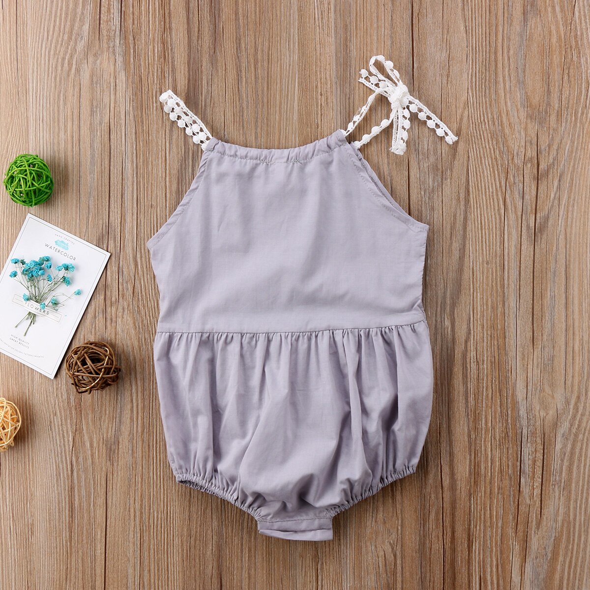 Newborn Kids Baby Girls Solid Badysuit Babies