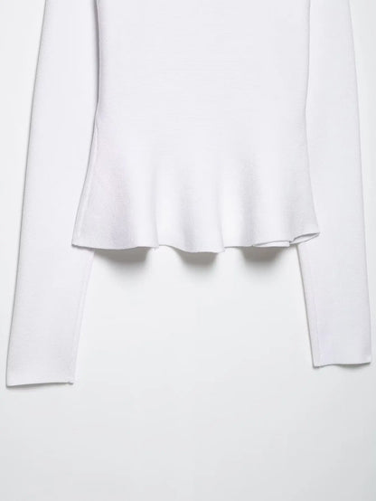 Women's Fashion Elegant Skirt Suit Round Neck Long Sleeve Knitted Sweater Top Elastic Waist Mini Skirt Female Spring Summer New