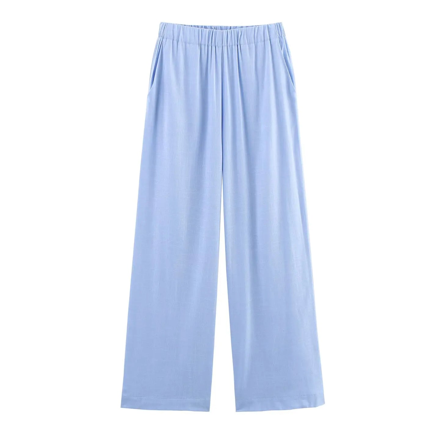 HH Women Casual Suit Solid Turn-Down Collar Long Sleeves Single-Breasted Blazers+Elastic Waist Pockets Pants Female Sets