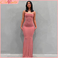 Satin Slip Sleeveless Backless Maxi Dress Women 2023 Y2K Summer