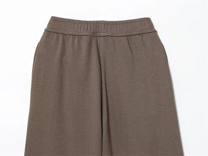 Women's Suit New for Autumn 2025 Solid Color Long Sleeve Basic Hoodie Fleece Sweatshirt and Long Pants Set Casual Fashion