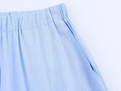 HH Women Casual Suit Solid Turn-Down Collar Long Sleeves Single-Breasted Blazers+Elastic Waist Pockets Pants Female Sets