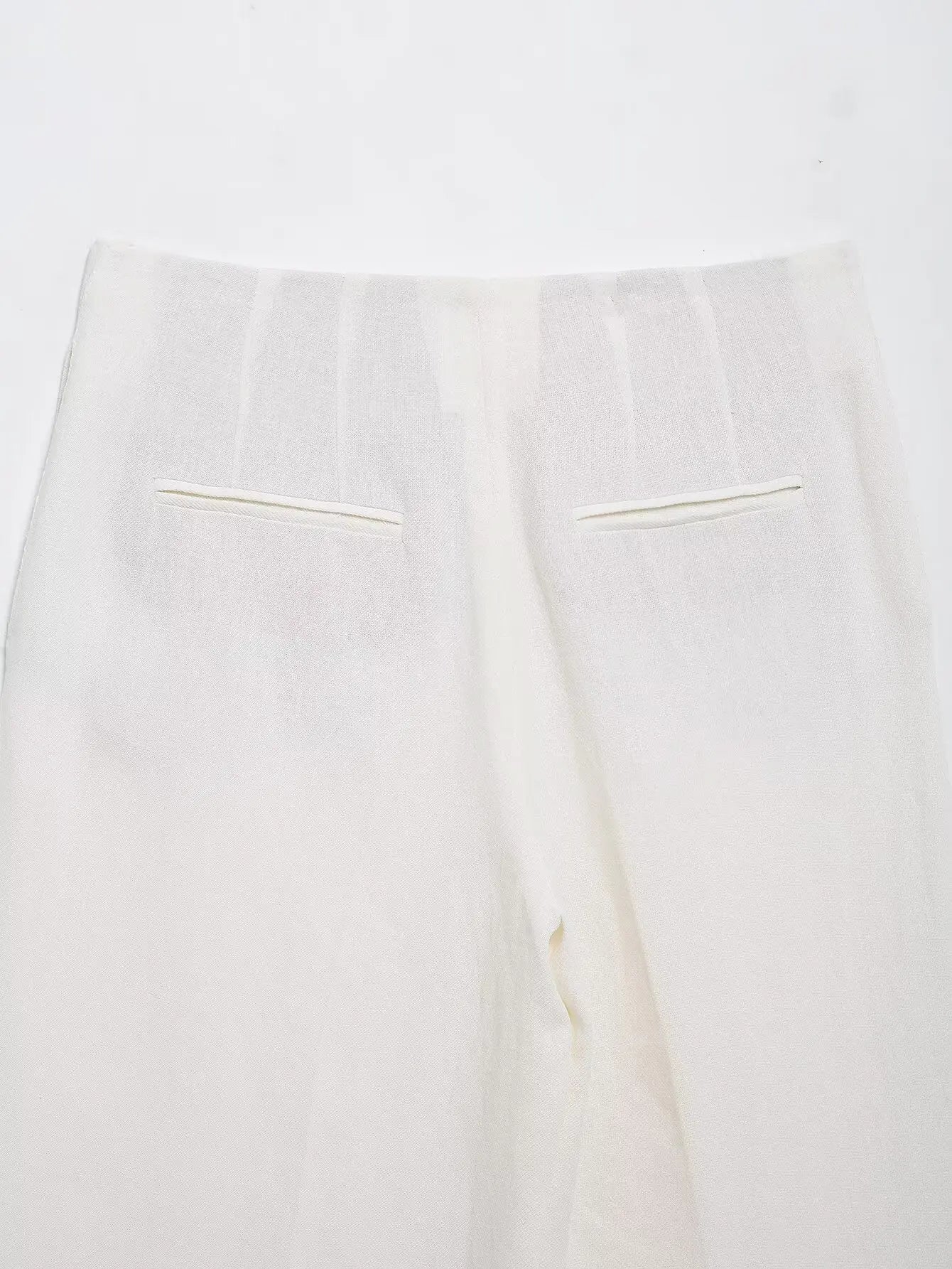 HH Women Spring Fashion Suits White Turn-Down Collar Long Sleeves Lace-Up Blazers+High Waist Zipper Long Pants Female Sets