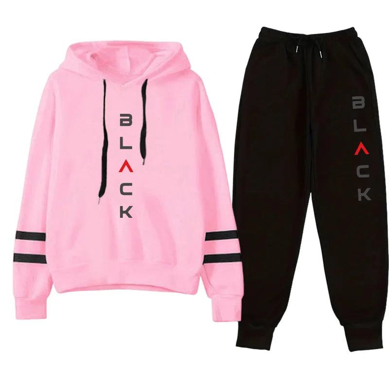 2025 Womens Tracksuit Hooded Sweatshirt Sweatpants Set Urban Sportswear Fall Winter Casual Jogging Outfit Fashion Hoodies Outfit