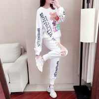 Women's Casual Sweat Suits 2025 Spring Autumn New Tracksuit Fashion Loose Long Sleeved Tops And Pants 2 Two Piece Set For Women